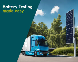 Truck mit Claim "Battery Testing made easy"